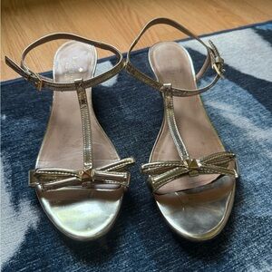 Kate Spade Gold Strappy Sandals